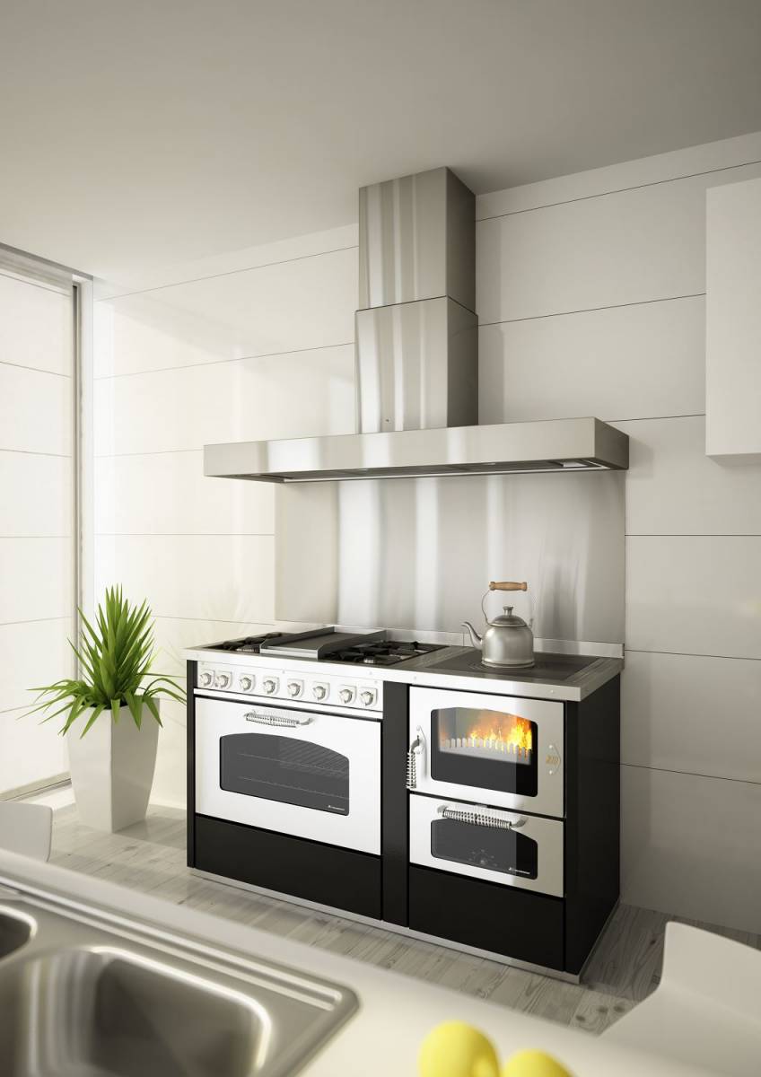 ensemble de cuisson bois et gaz domino8 D8 maxi demanincor